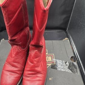 Bold Red Leather‎ Boots